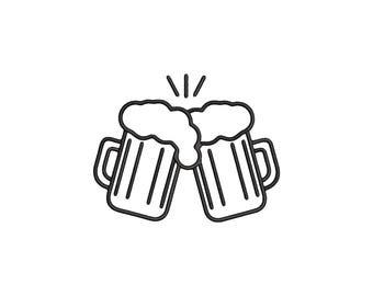 Beer Mug Embroidery Design for Pint Glass Shirt and Pub Patch