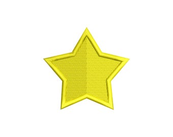 Star Applique Embroidery Design 6-in-1 Sizes Machine Embroidery Pattern for Kids Shirts and Baby Onesies