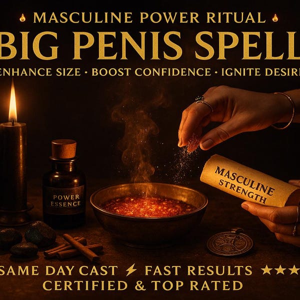 BIG PENIS SPELL, Penis enlargement, Masculine Power, Sexual Confidence, Size Enhancement, Passion Boost