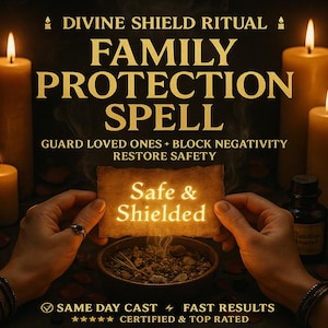 FAMILY PROTECTION SPELL, protection spell, home safety, energy shield, spiritual defense, peace ritual
