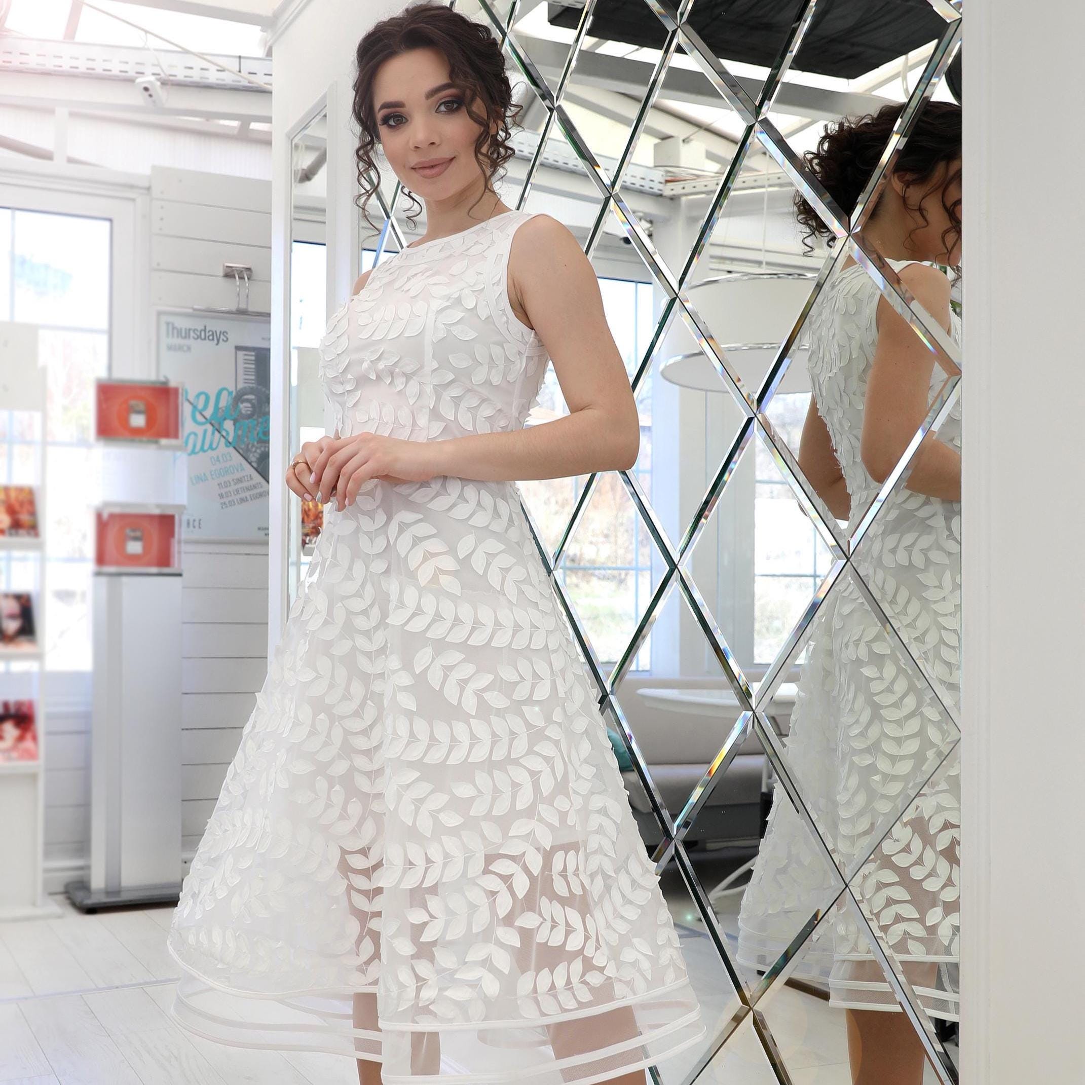 White Midi Engagement Dress