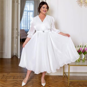 flowy dresses modest Embellished Illusion High Neck Long Sleeve Gown main image 0