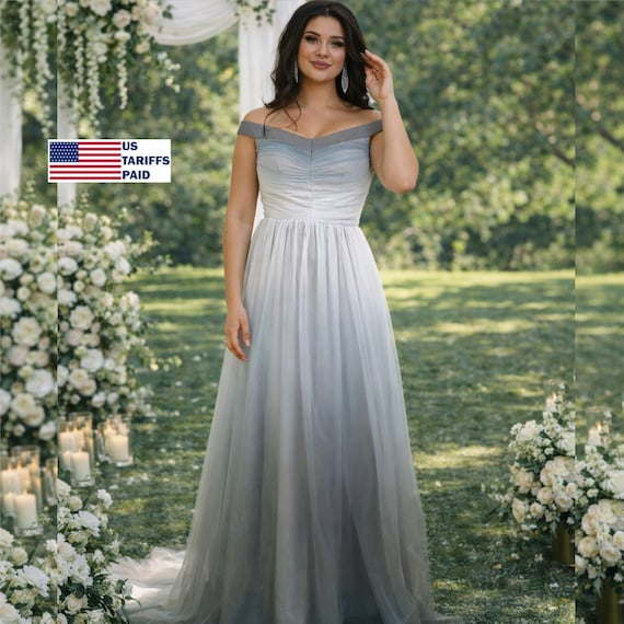 ombre off shoulder dress Lovely Ombre Tulle Short Prom Dress, A-Line Off the Shoulder Party Dress US 8 / Custom Color