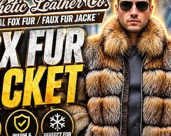 Men’s Fox Fur Bomber Jacket – Tiered Puffer Coat