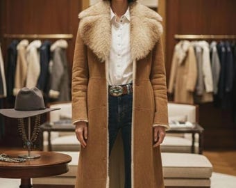 Vintage 60's Suede Coat Fox Fur Collar Belted Camel Mod Jacket - Etsy