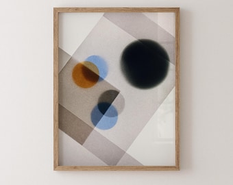 Minimalist Beige & Black Geometric Print: Mid-Century Modern Wall Art (Digital Download)