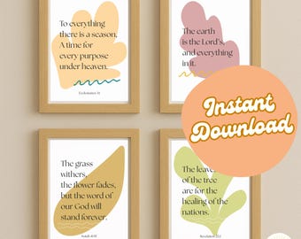 4er-Set Herbst Schrift Printables | Christliche Wandkunst