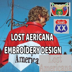 Lost Americana Jacket embroidery design | mgk inspired applique - EMB, DST, PES Files