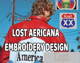 Lost Americana Jacket embroidery design | mgk inspired applique - EMB, DST, PES Files
