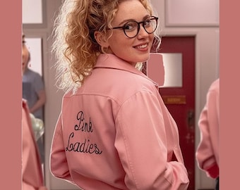 Grease Pink Ladies Satin Bomber Jacket | Retro 50s Costume, Varsity Style