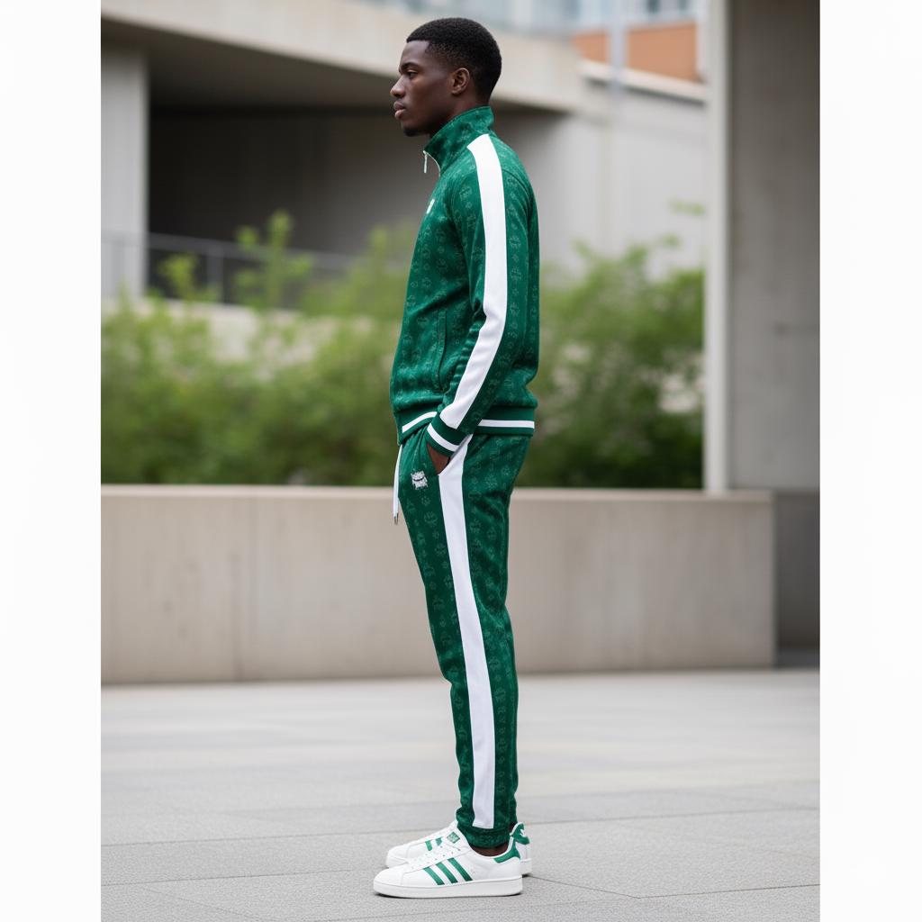 Men's Green Monogram Tracksuit | Designer Streetwear Set - Etsy