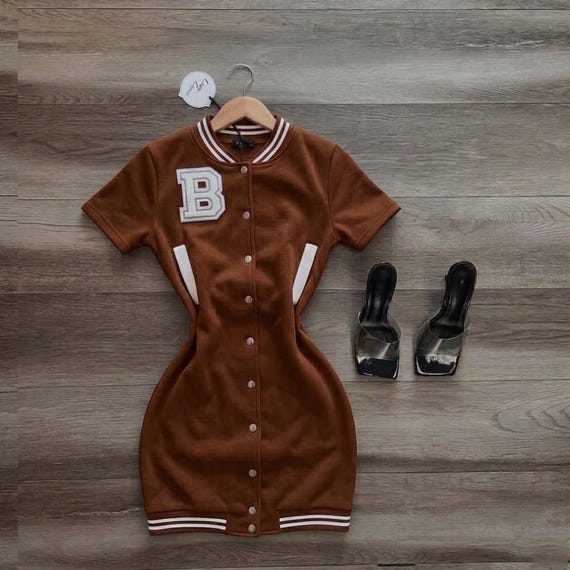 varsity bodycon dress Varsity Ribbed Long Sleeve High Neckline Bodycon Dress in Black Shop Hearts