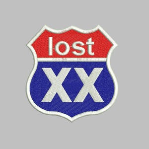 Lost XX Route 66 Schild Stickdatei - Vintage Road Trip Bekleidung (Digitaler Download)