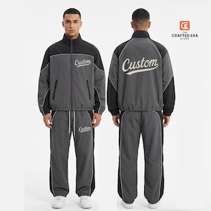 Gepersonaliseerde retro nylon trainingspak - aangepaste sportkledingset voor hem