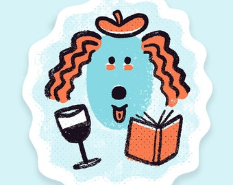 Winey Reader 2.5" Vinyl Sticker
