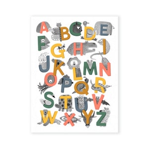 Animal ABC Alphabet Print for Children's Rooms & Nurseries