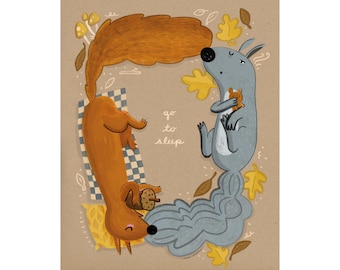 Go to Sleep Print Artwork for Children's Rooms and Nurseries