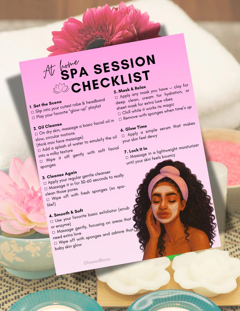 At Home Spa Session Checklist - Etsy