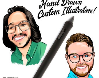 Hand Drawn Custom Illustrations! Capture Unique Personalities with Personalized Portrait Art - Perfect for Unique Gifts and Home Decor