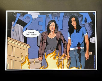 Sidney & Gale "Scream 5" Movie Comic Adaption Comic Panel Print 11" x 17"