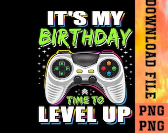 Birthday Boy Video Game PNG, Gamer Birthday Theme (Digital Download)