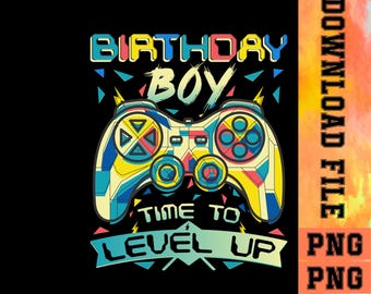 Birthday Boy Gamer PNG, Video Game Birthday Theme (Digital Download)