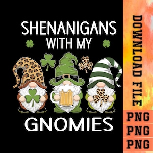 St Patrick’s Day-tomte PNG, lyckliga Shamrock-leopardtomtar, irländska kvinnors tomtedesign.