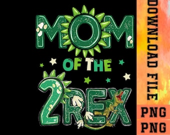 Mama des 2 Trex Dinosaurier Geburtstagskindes PNG, Download Datei