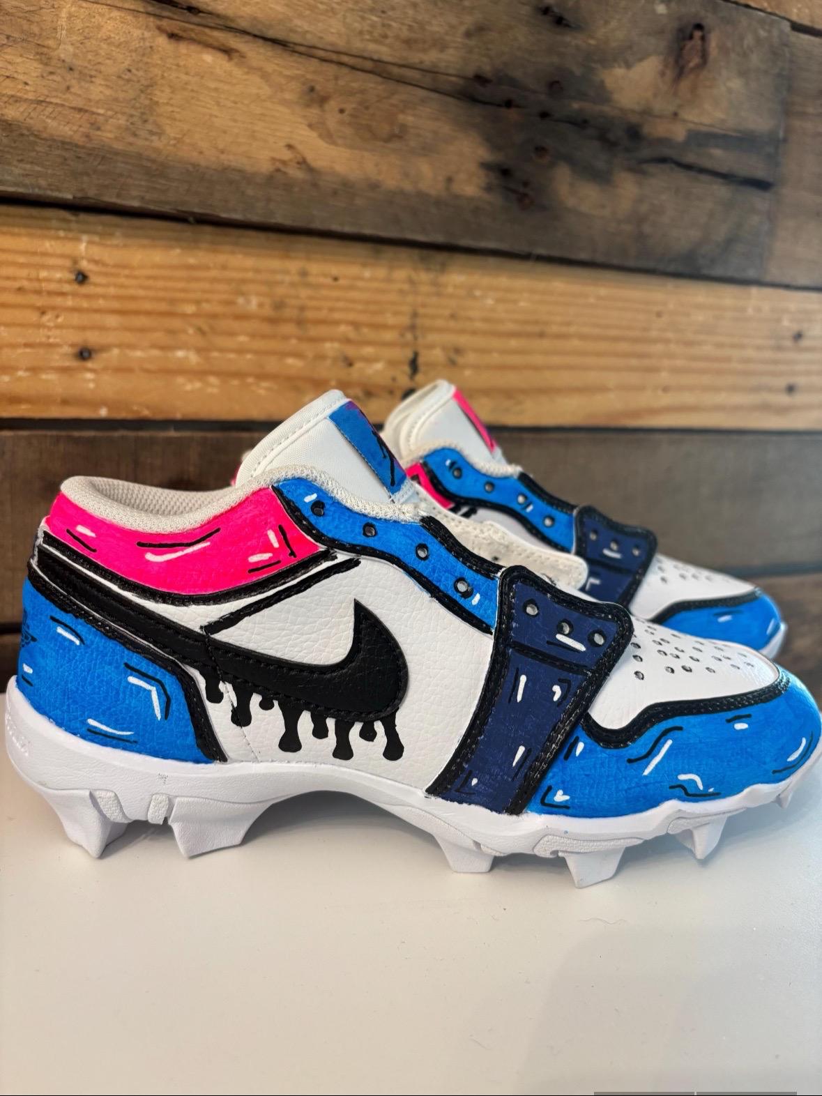 Dodgers Kids Custom Cleats Baseball Cleats