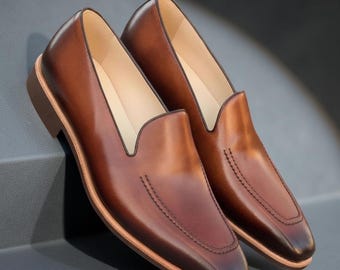 Handgefertigte Herren Leder Quaste Loafers