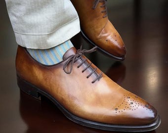 Handmade Patina Wholecut Oxford Shoe
