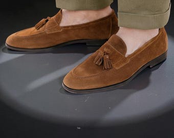 Mocassins à pampilles en daim faits main
