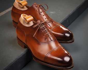 Zapatos Oxford de piel flor hechos a mano / Zapatos de vestir personalizados