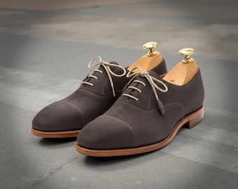 Men's Handmade Suede Derby Shoes | Custom Leather Oxford Footwear