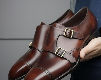 Handmade Double Monk Strap Shoes