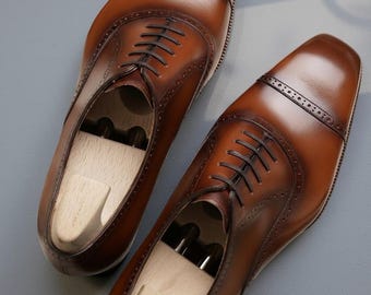 Zapatos Oxford de cuero hechos a mano / Zapatos de vestir personalizados