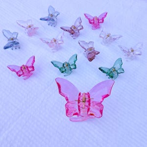Butterfly Hair Claw Set: Transparent Candy Color Clips (3 pcs)