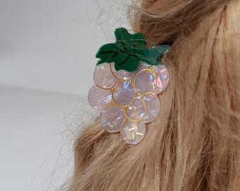 Mini Grape Hair Claw Clip, Acetate Ponytail Clamp