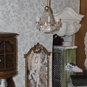 1/12 Miniature Chandelier – Old World Crystal Look LED Light Fixture