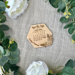 Personalized wooden Save the Date for weddings – Engraved calendar magnet – Original wedding announcement – Wedding favor – FSC-certified natural wood image 5