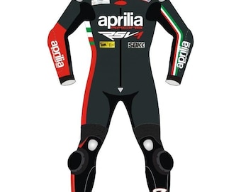 Customized Handmade Aprilia Racing Leather Suit RSV4 - Professional Motorcycle Suit - CE Armor Biker Gear