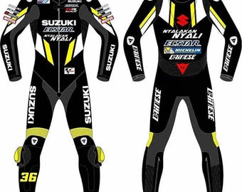 Custom Suzuki Motorbike Racing Leather Suit with CE approved