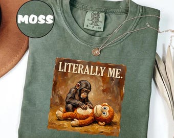 Monkey Punch Comfort Colors® T-Shirt, Baby Monkey Holding Plush Toy, Baby Monkey Punch Shirt, Trendy Shirt, Trend Viral Baby Monkey Tshirt
