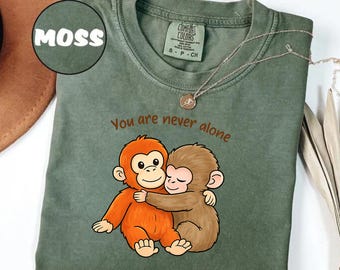 Comfort Colors® Monkey Punch Graphic Shirt, Baby Monkey Holding Plush Toy Tee, Animal Lover Gift, Cute Trendy Shirt