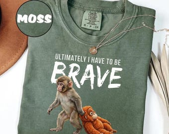 Comfort Colors® Viral Punch Monkey Shirt, Cute Baby Monkey with Plush Toy Shirt, Emotional Gift for Animal Lovers