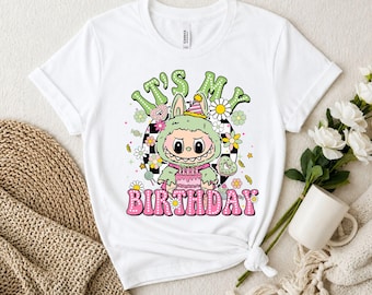 It's My Birthday Monster T-Shirt, Cute Pastel Party Creature Tee, Fun Retro Birthday Celebration
