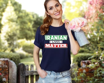Free Iran Protest T-Shirt, Lion and Sun Flag Persian Freedom Activist Tee
