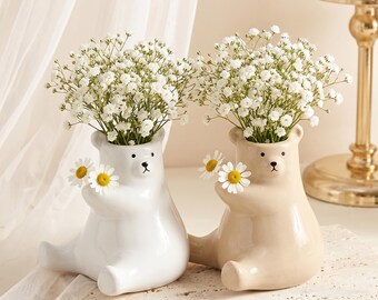 Mothers Day Garden Lover Gift|Gift for Her|Ceramic Bud Vases|Handmade Stoneware Animals Vases | Pottery Vases for Flowers | Cute Home Decor