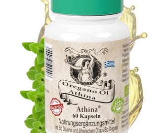 Athina® 60 Cápsulas de Aceite de Orégano Vegano - Orgánico. DE-ÖKO-006