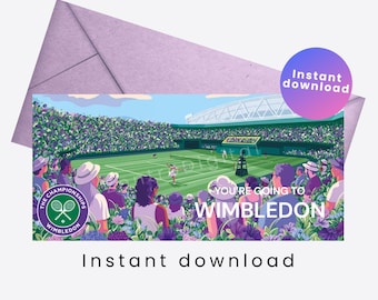 Tennis Ticket | Wimbledon Style | Printable Gift | Instant Download | Surprise Card